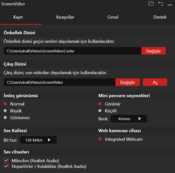 Abelssoft ScreenVideo 2021 Ayarları