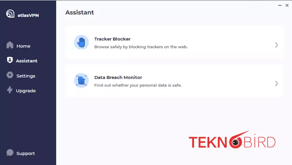 Atlas VPN Asistanı - Tracker Blocker ve Data Breach Monitor