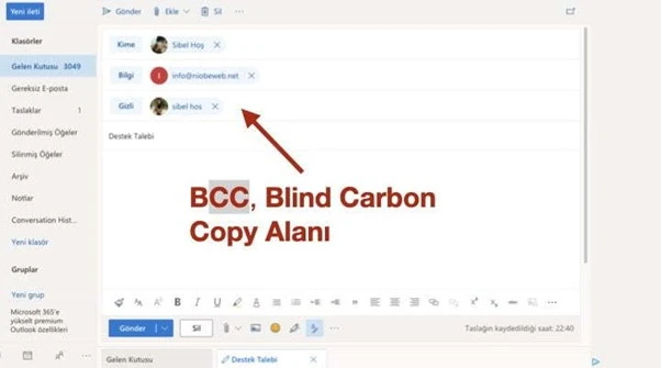 BCC, Blind Carbon Copy Alanı