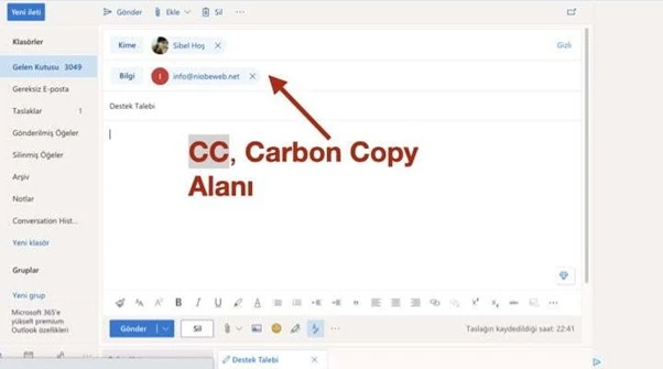 CC, Carbon Copy Alanı