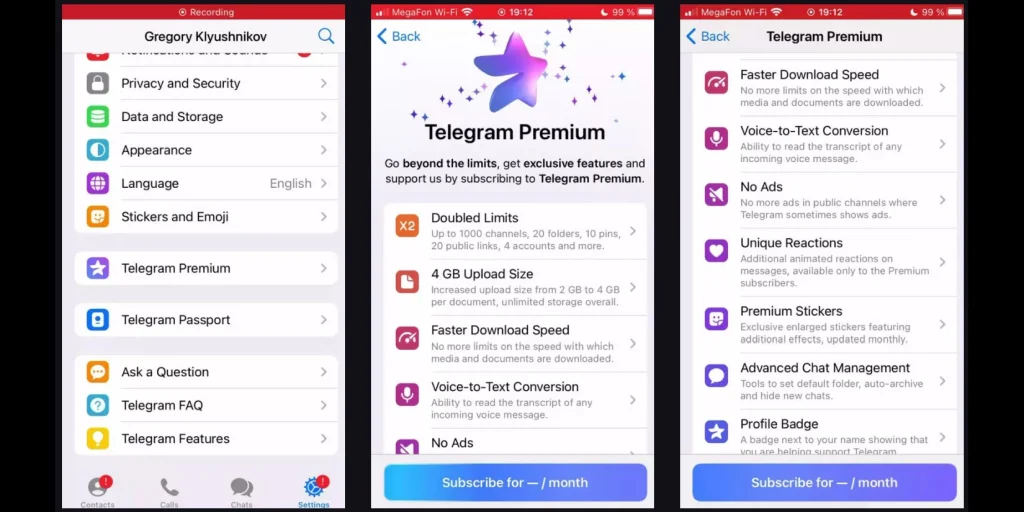 Telegram Premium Ekran Görüntüleri
