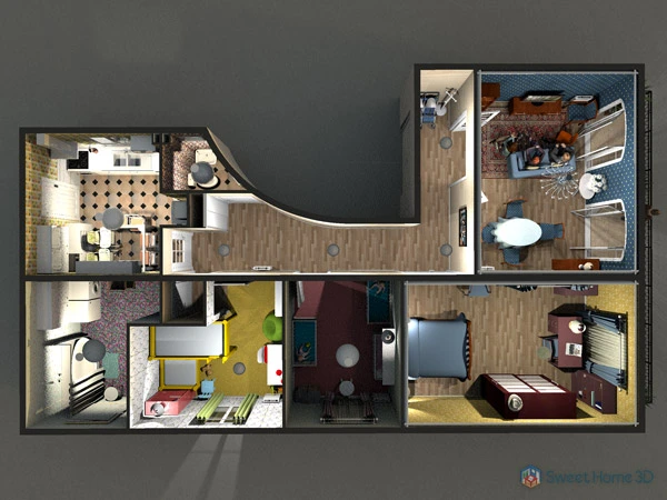 Sweet Home 3D Haussmann Stili Apartman Örneği