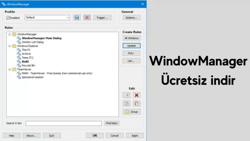 WindowManager 10.5.0 Windows Ücretsiz indir