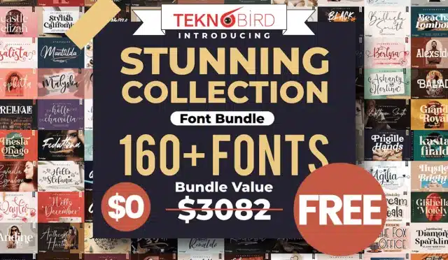 Stunning Font Bundle Yazı Tipi Paketi - Ücretsiz Ömür Boyu Ticari Lisans
