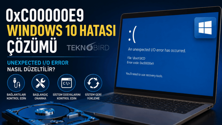 0xc00000e9 Windows 10 Hatası Çözümü