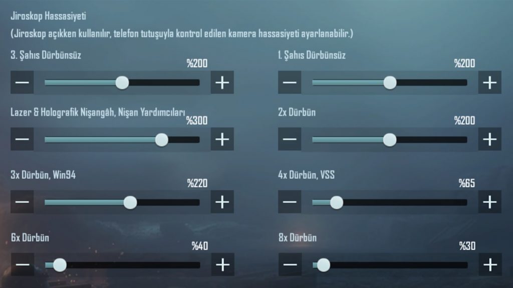 PUBG Mobile Jiroskop Hassasiyeti Ayarları 2024