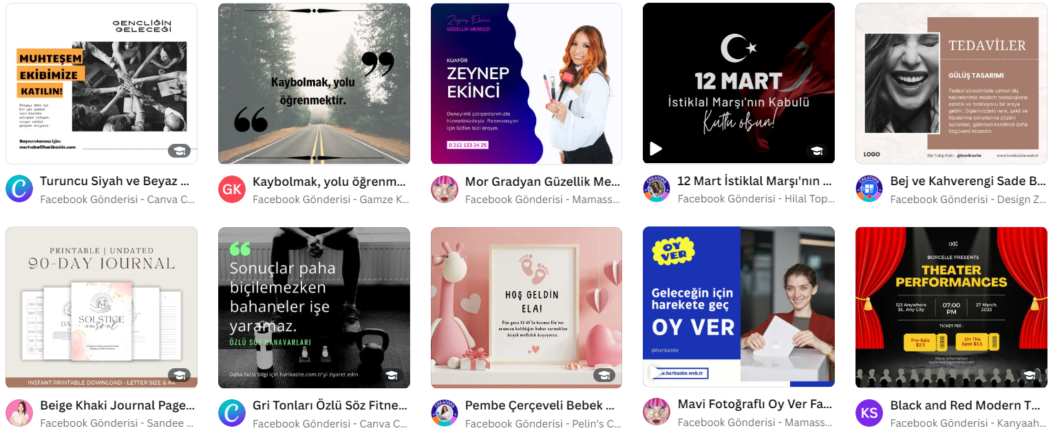 Canva Facebook Şablonları