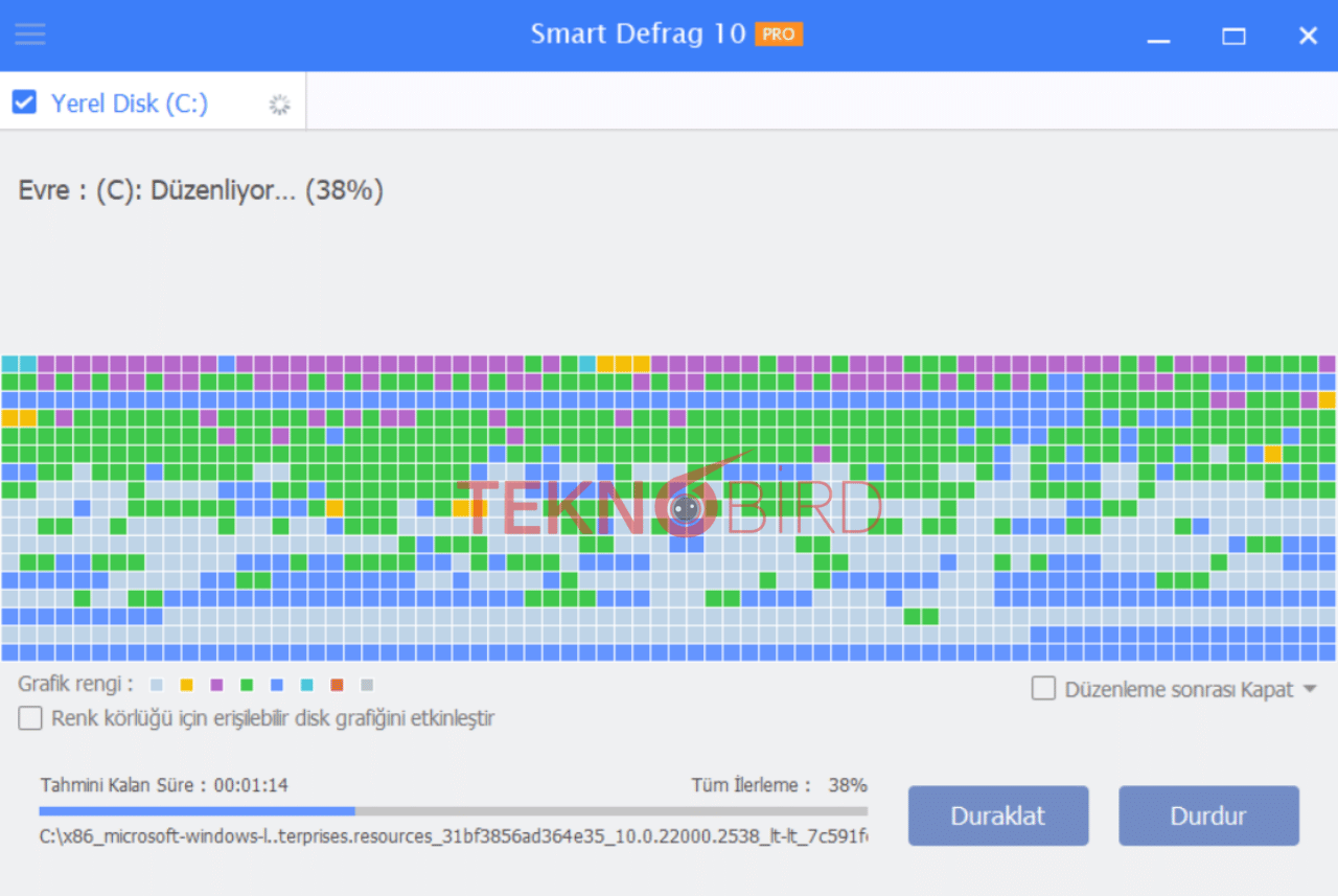 IObit Smart Defrag PRO 10 Disk Birleştirme ve İyileştirme Programı Yazılımı