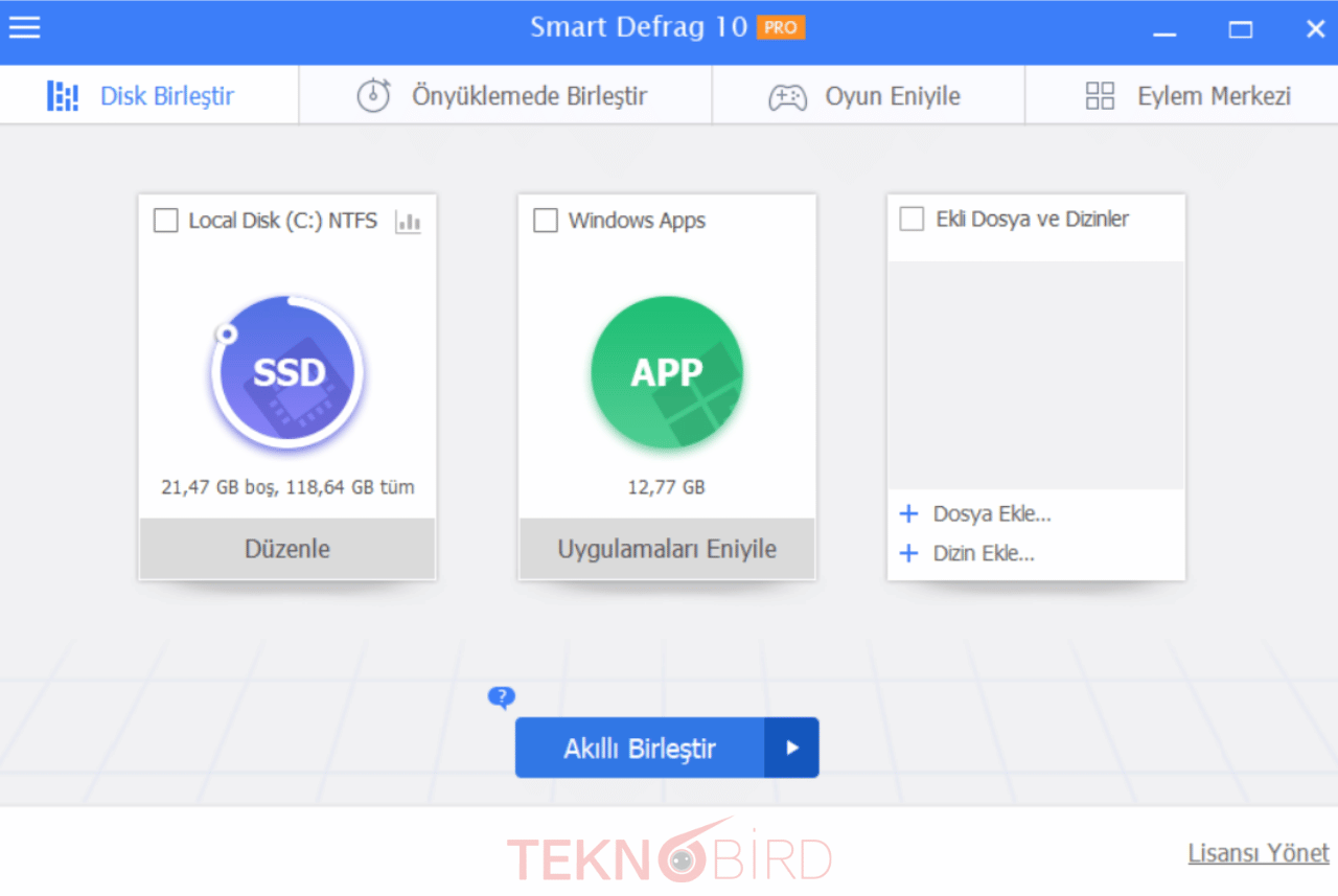 IObit Smart Defrag PRO 10 Disk birleştirme işlemleri