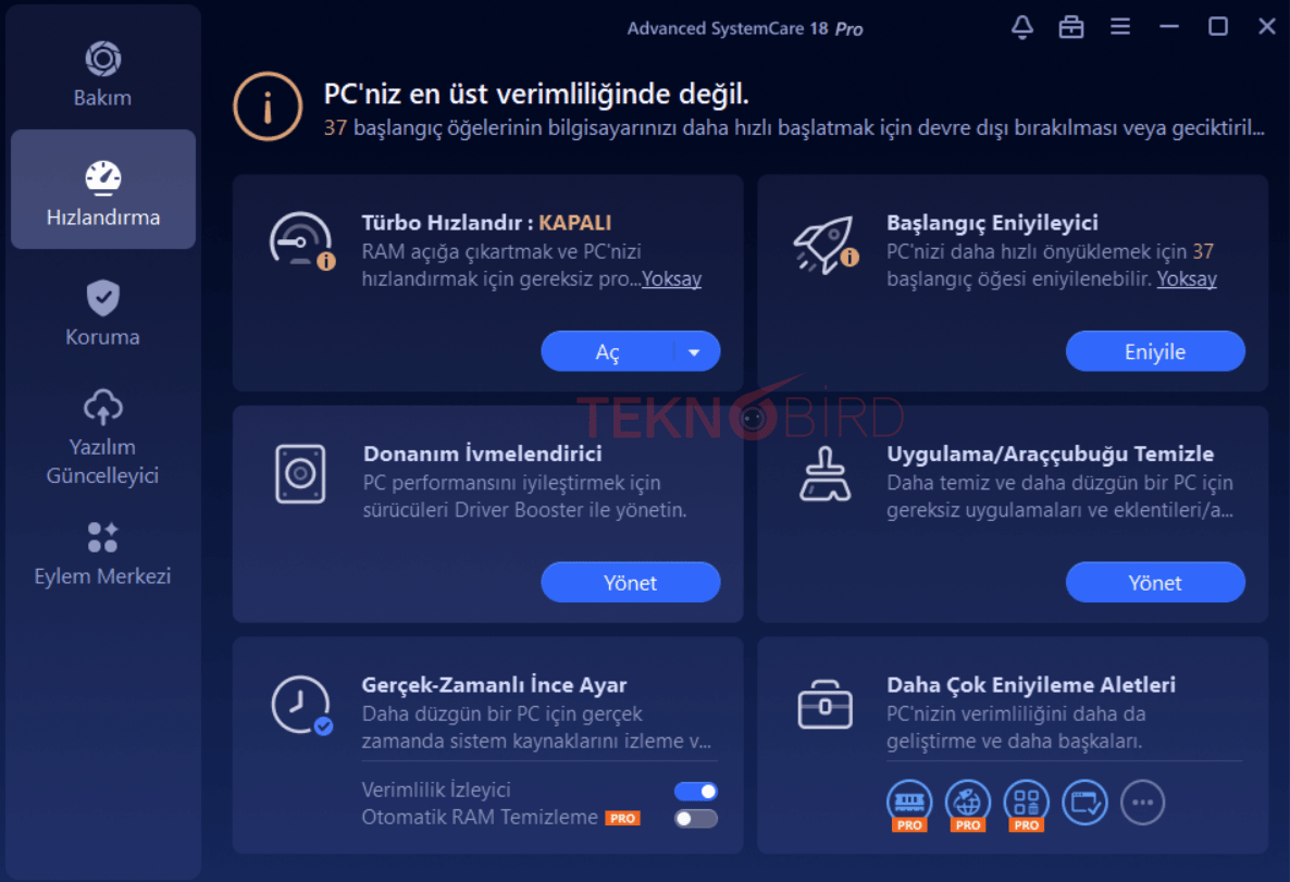 Advanced SystemCare 18 Pro Bilgisayar Hızlandırma