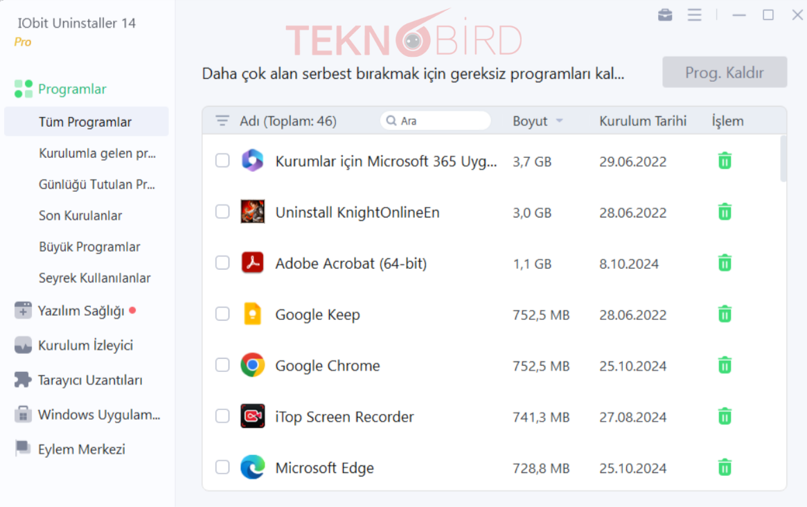 IObit Uninstaller PRO 14 Key Özellikleri Program Kaldırma Yazılımı