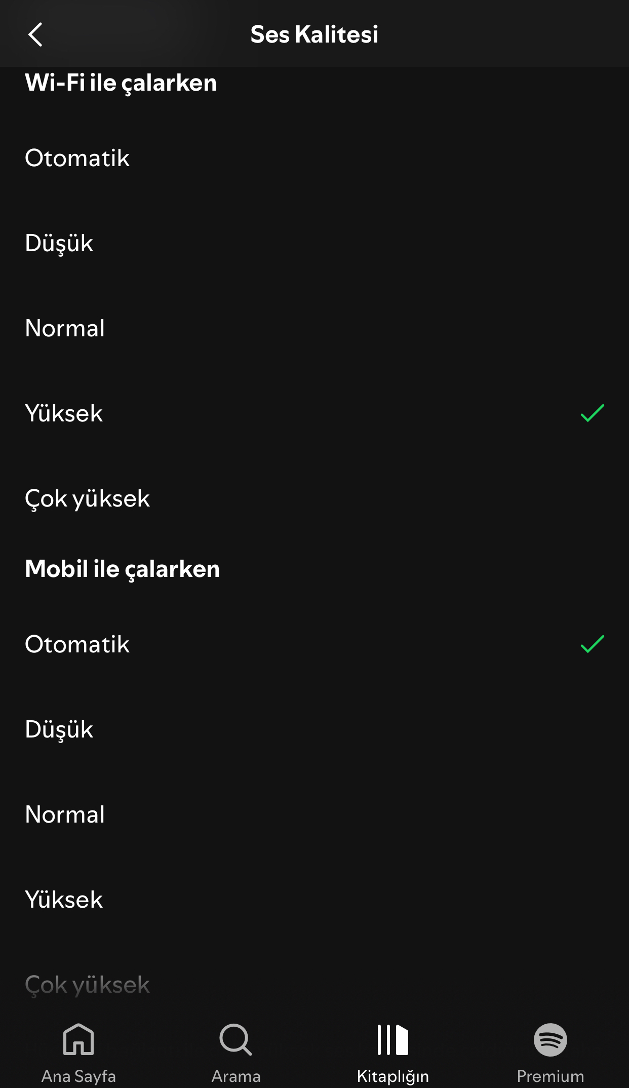 Spotify Ayarlar Ses Kalitesini Artırma Yükseltme