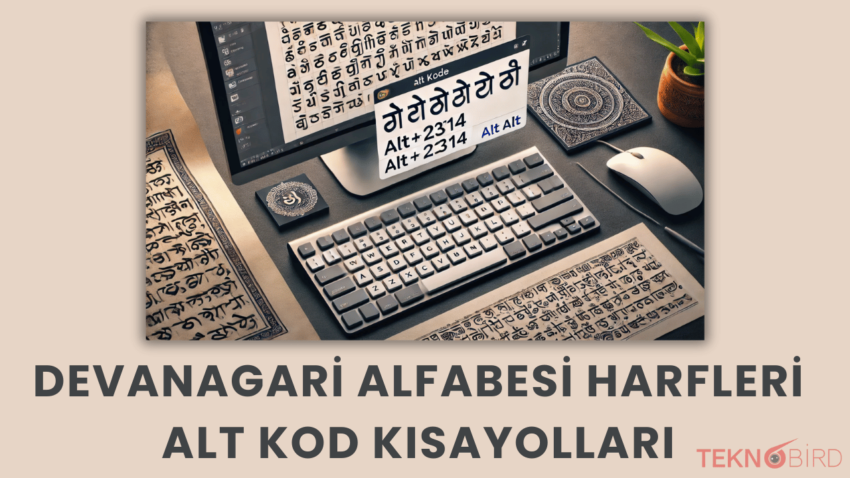 Devanagari Alfabesi Harfleri için Alt Kod Kısayolları