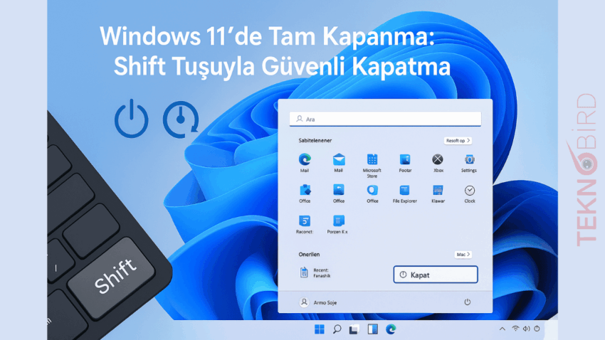 Bilgisayarı kapatırken Shift tuşuna basmak: Windows 11’de Gerçek Kapanış