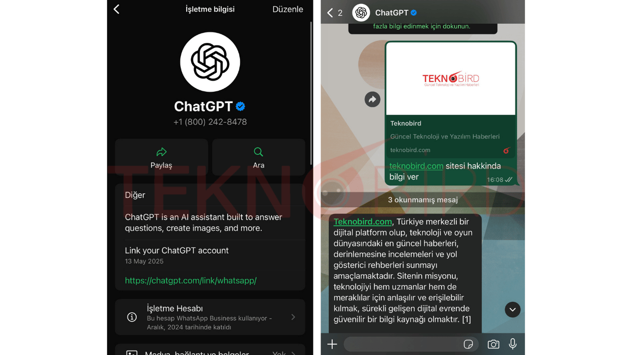 WhatsApp ChatGPT Numarası Ekleme