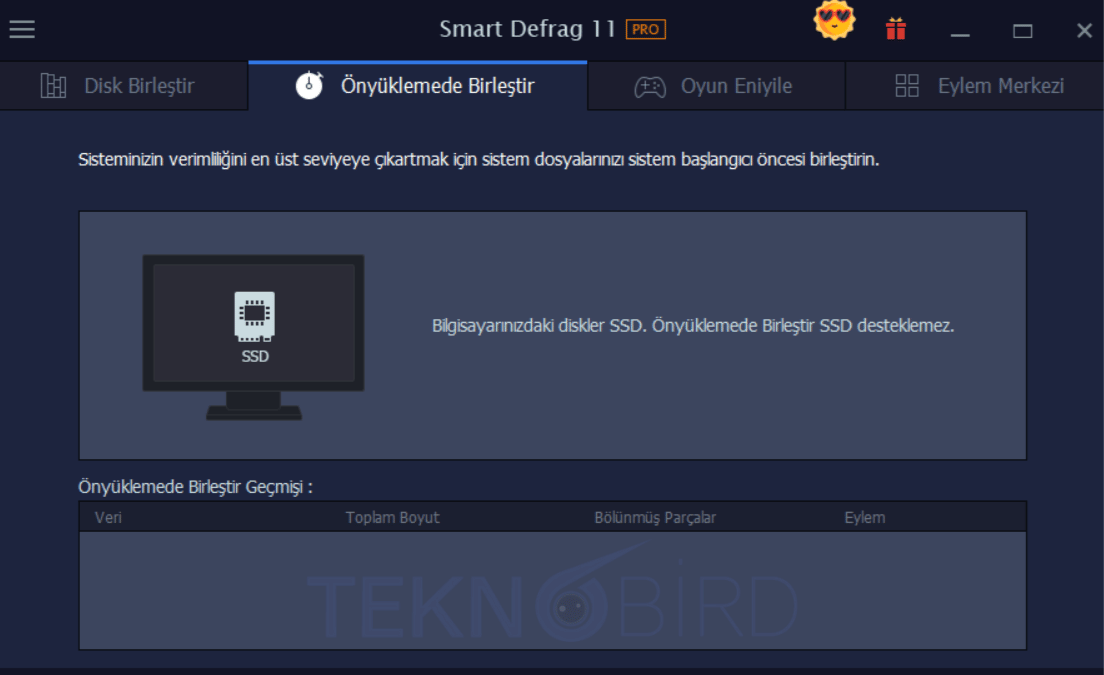 Smart Defrag 11 PRO Key: Önyükleme birleştirme