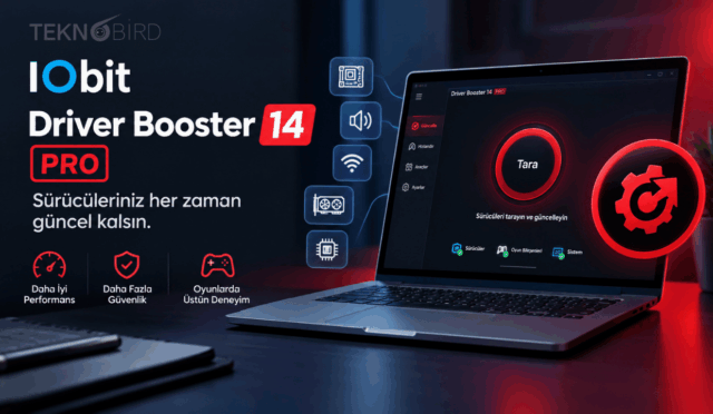 Bilgisayar sürücülerini tek tıkla güncelleyen IObit Driver Booster 14 Pro full sürüm program arayüzü, oyun performansı ve donanım güvenliği özellikleri.