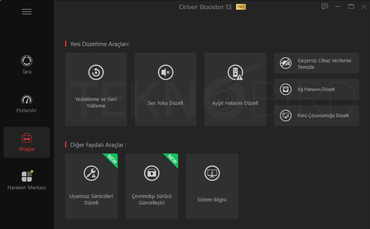 Driver Booster 13 PRO – Araçlar Ekranı