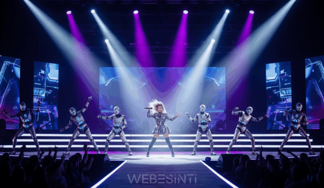 Çin’de Konserde Sahne Alan Altı İnsansı Robot Senkron Danslarıyla Büyük İlgi Gördü