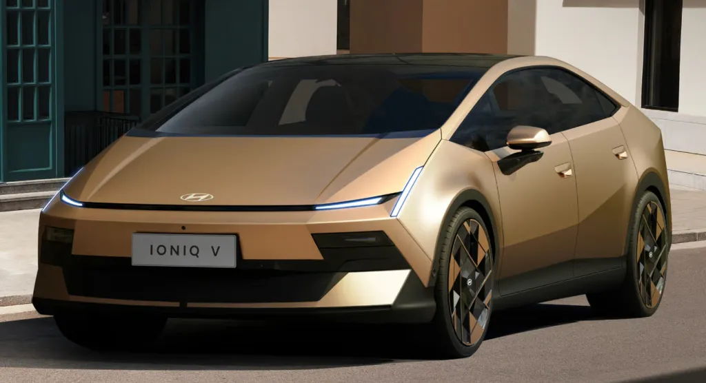 Hyundai IONIQ V dış tasarımı: konseptten farksız modern elektrikli liftback