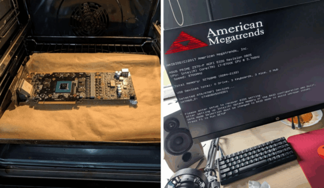 Bozulan GTX 1080’i Fırına Attı: İnanılmaz Yöntemle Ekran Kartını Çalıştırdı