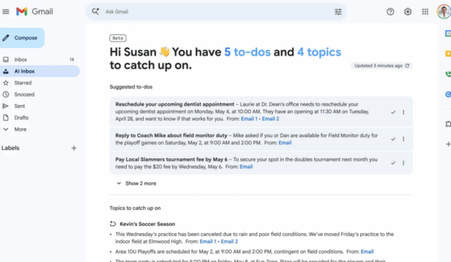 Google, Gmail İçin Yeni “AI Inbox” Özelliğini Tanıttı