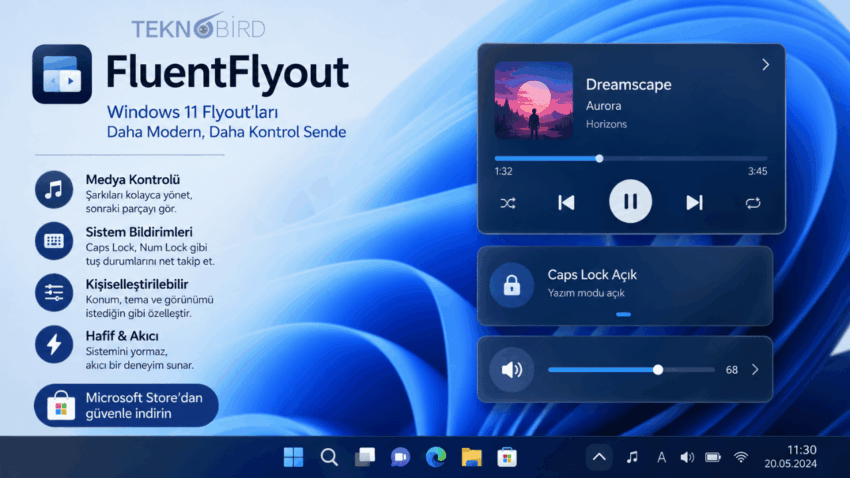 FluentFlyout Nedir? Windows 11 İçin Modern Flyout Deneyimi