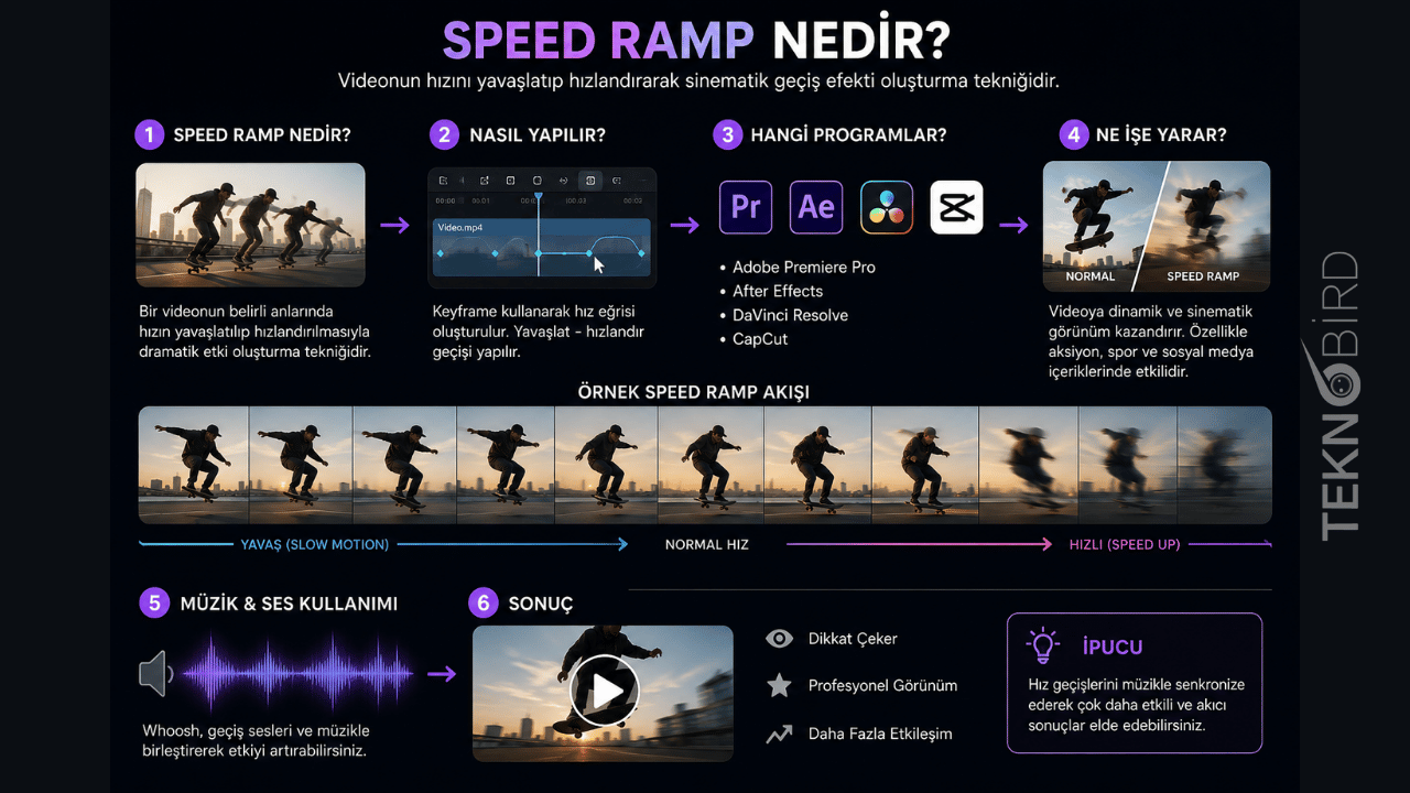 Speed Ramp nedir, videolarda hız değişimi ve sinematik geçiş efekti nasıl yapılır anlatımı.