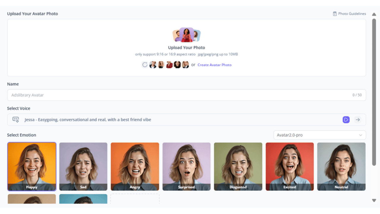 Upload Your Photo to Generate Avatar on UGC Maker