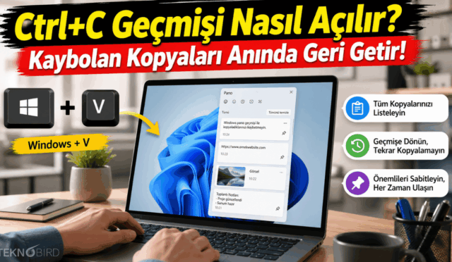 Windows Ctrl + C Kopyalama Geçmişi Görme (Pano) Nasıl Bulunur?