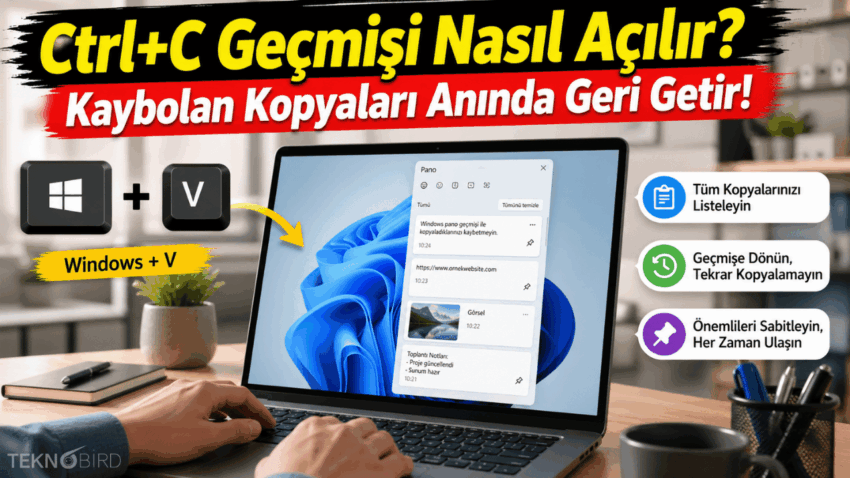 Windows Ctrl + C Kopyalama Geçmişi Görme (Pano) Nasıl Bulunur?