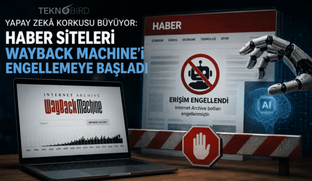 Yapay Zekâ Korkusu Büyüyor: Haber Siteleri Wayback Machine’i Engellemeye Başladı