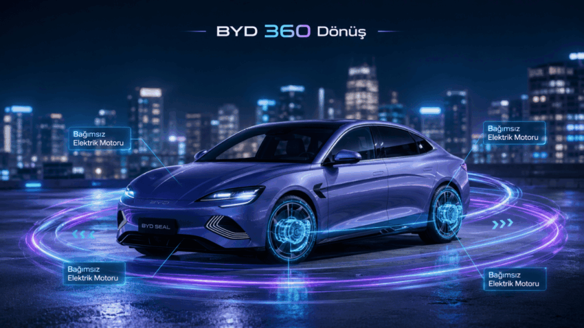 BYD’nin Yeni Elektrikli Sedanı Yerinde 360 Derece Dönebiliyor