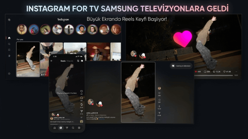 Instagram for TV Samsung Televizyonlara Geldi: Reels ve Hikâyeler Artık Büyük Ekranda
