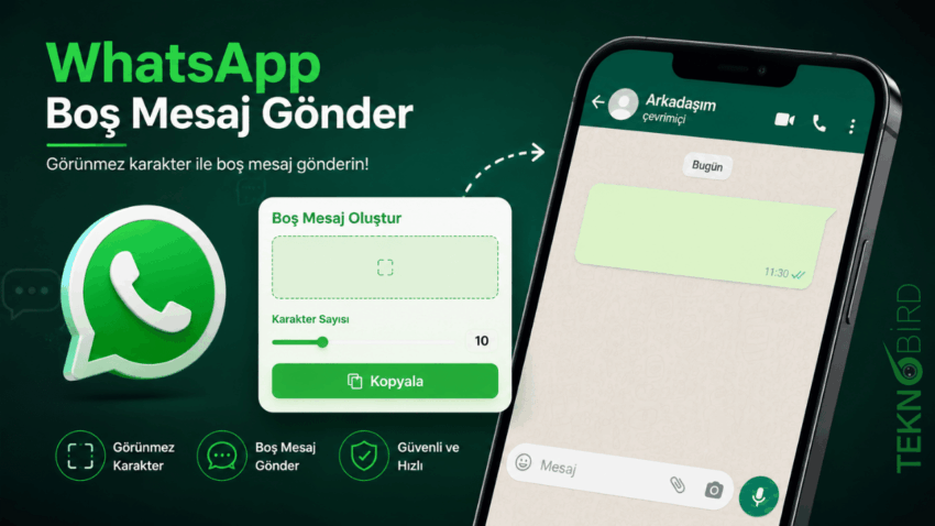 WhatsApp Boş Mesaj Gönderme | Görünmez Karakter Kopyala