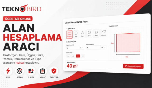 Alan Hesaplama Aracı (m²) | Ücretsiz Online Metrekare Hesaplama