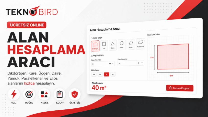 Alan Hesaplama Aracı (m²) | Ücretsiz Online Metrekare Hesaplama