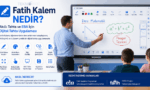 Fatih Kalem uygulamasının akıllı tahta üzerinde ders anlatımında kullanımını gösteren eğitim görseli