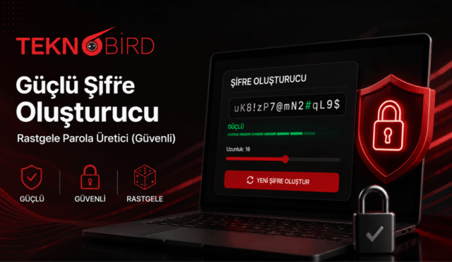 Güçlü Şifre Oluşturucu – Rastgele Parola Üretici (Güvenli) 🔐