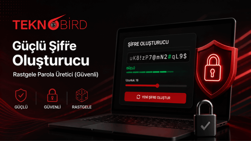 Güçlü Şifre Oluşturucu – Rastgele Parola Üretici (Güvenli) 🔐