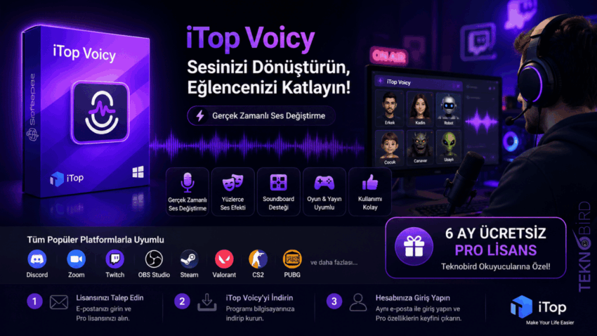 iTop Voicy Pro: 6 Ay Ücretsiz Lisans Kampanyası