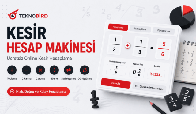 Kesir Hesap Makinesi – Ücretsiz Online Kesir Hesaplama