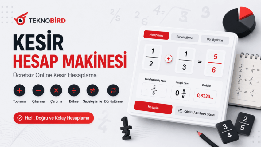 Kesir Hesap Makinesi – Ücretsiz Online Kesir Hesaplama