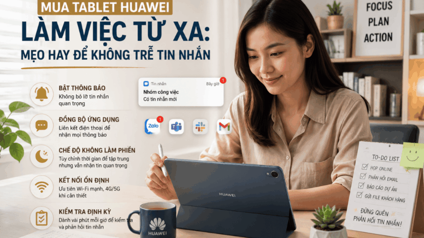 Mua Tablet Huawei Làm Việc Từ Xa: Mẹo Hay Để Không Trễ Tin Nhắn