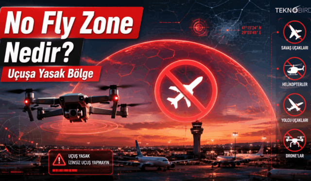 No Fly Zone (Uçuşa Yasak Bölge) nedir? Askeri uçuş yasağı konseptini gösteren illüstrasyon.