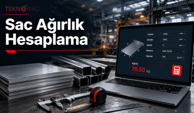 Sac ağırlık hesaplama aracı ile çelik sac, boru, kutu profil ve metal malzemelerin ağırlığını uzunluk, genişlik ve kalınlığa göre online hesaplama.