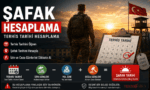 Şafak hesaplama aracı ile askerlik terhis tarihi hesaplama, kalan şafak günü öğrenme ve erken terhis hesaplama ekranı