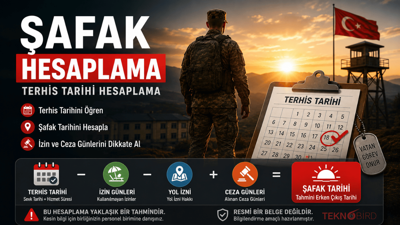Şafak Hesaplama: Terhis Tarihinize Kaç Gün Kaldı?