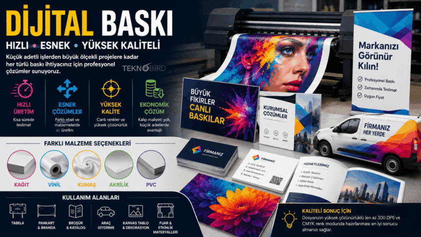 Dijital Baskı: Hızlı, Esnek ve Yüksek Kaliteli Baskı Çözümü