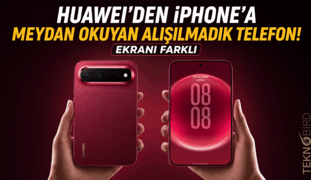 Huawei’den iPhone’a Meydan Okuyan Alışılmadık Telefon! Ekranı Farklı